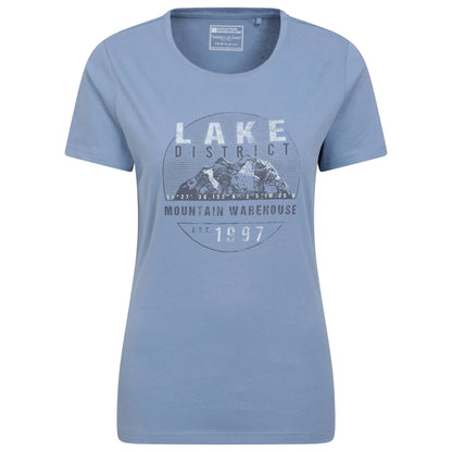 Dark Blue - Front - Mountain Warehouse Womens-Ladies Lake District Printed T-Shirt
