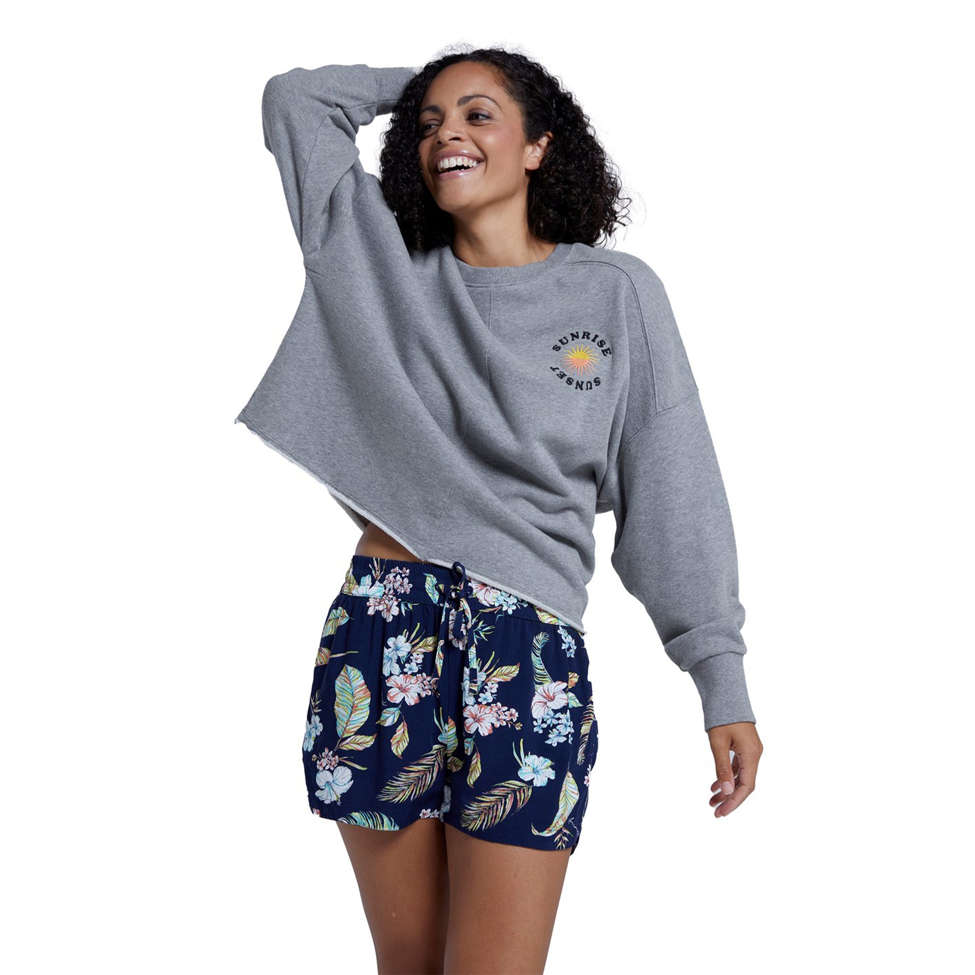 Grey - Side - Animal Womens-Ladies Lisa Organic Sweatshirt
