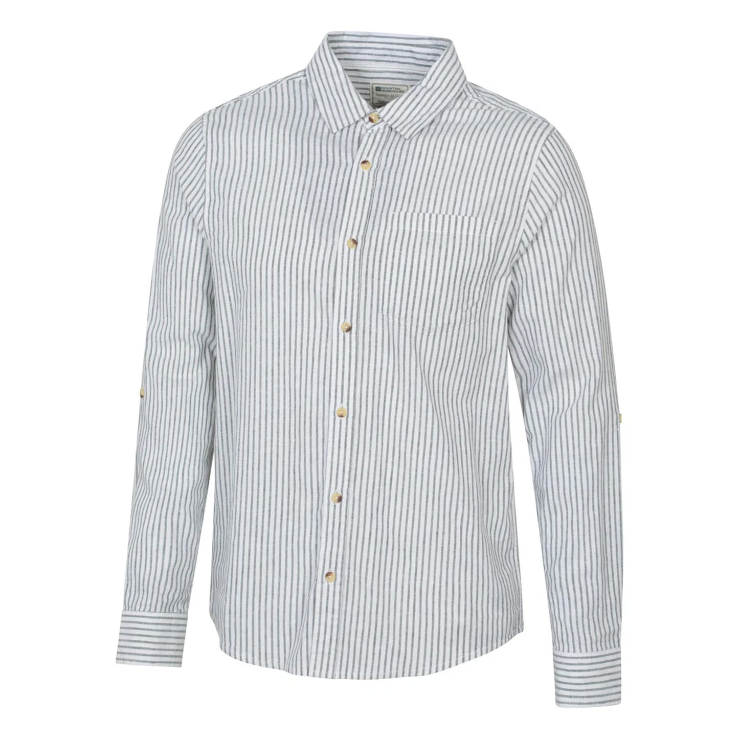 Light Khaki - Side - Mountain Warehouse Mens Lowe Stripe Shirt