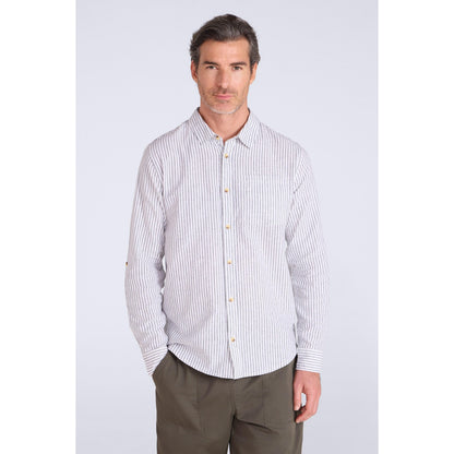 Light Khaki - Front - Mountain Warehouse Mens Lowe Stripe Shirt