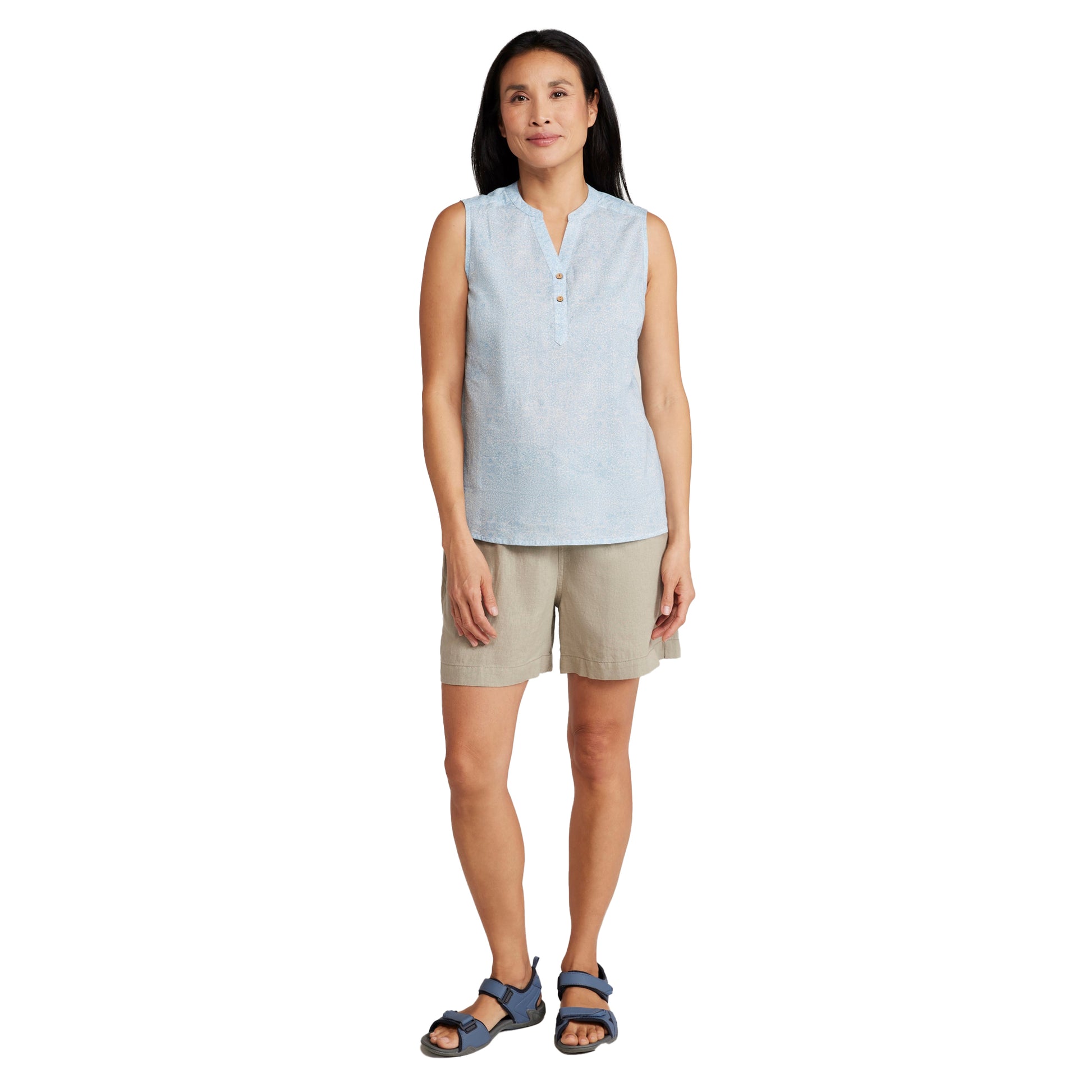 White - Side - Mountain Warehouse Womens-Ladies Petra Printed Sleeveless Shirt