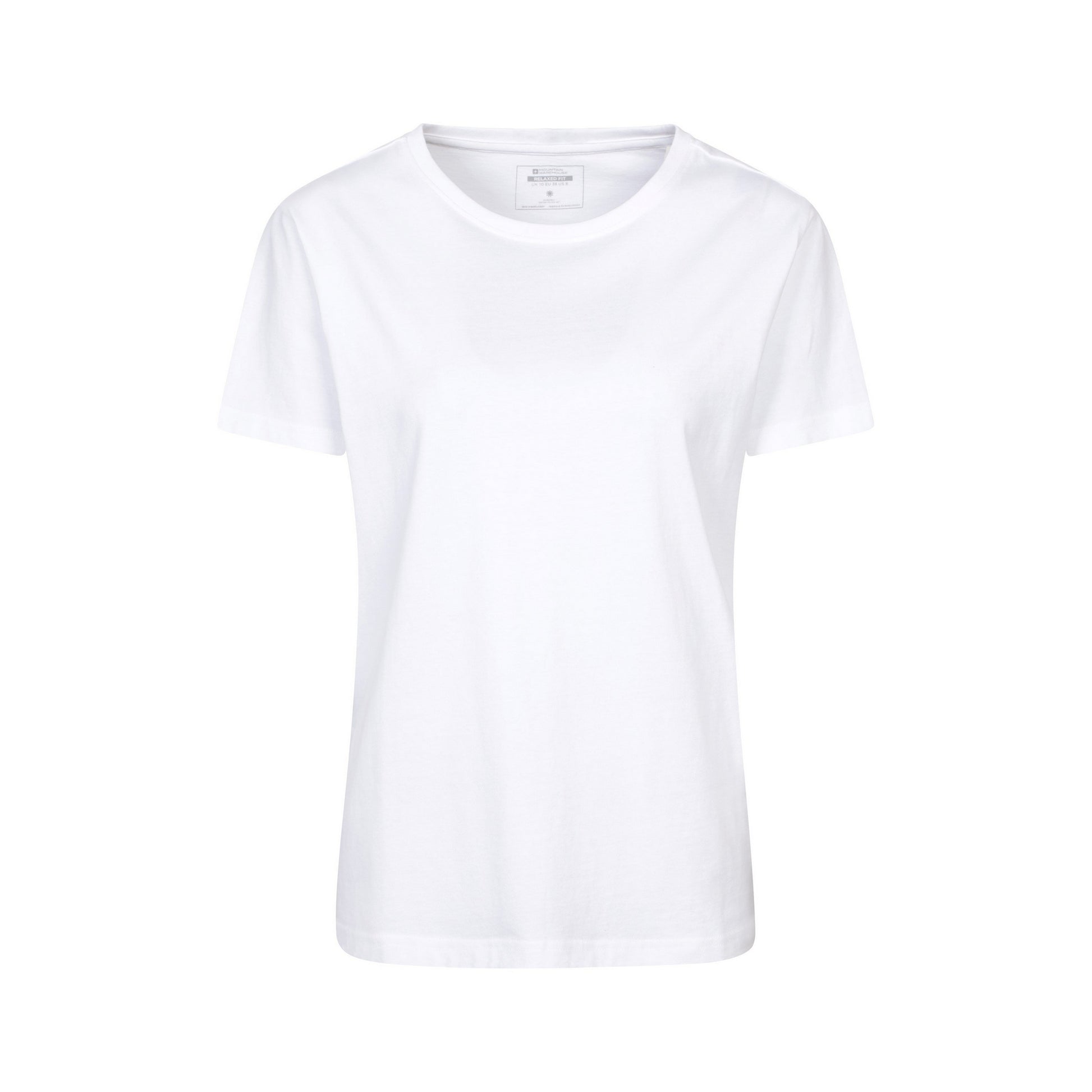 White - Front - Mountain Warehouse Womens-Ladies Basic Relaxed Fit T-Shirt