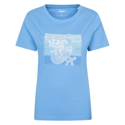 Blue - Front - Mountain Warehouse Womens-Ladies Seahorse T-Shirt