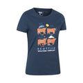 Navy - Side - Mountain Warehouse Womens-Ladies Scottish Weather Forecast T-Shirt