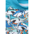 Bright Blue - Pack Shot - Mountain Warehouse Childrens-Kids Shark Long-Sleeved Rash Top