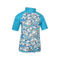 Bright Blue - Side - Mountain Warehouse Childrens-Kids Shark Long-Sleeved Rash Top