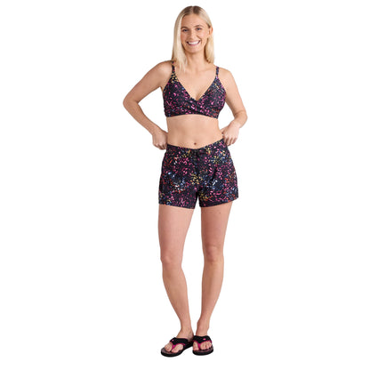 Jet Black - Pack Shot - Animal Womens-Ladies Aurora All-Over Print Board Shorts
