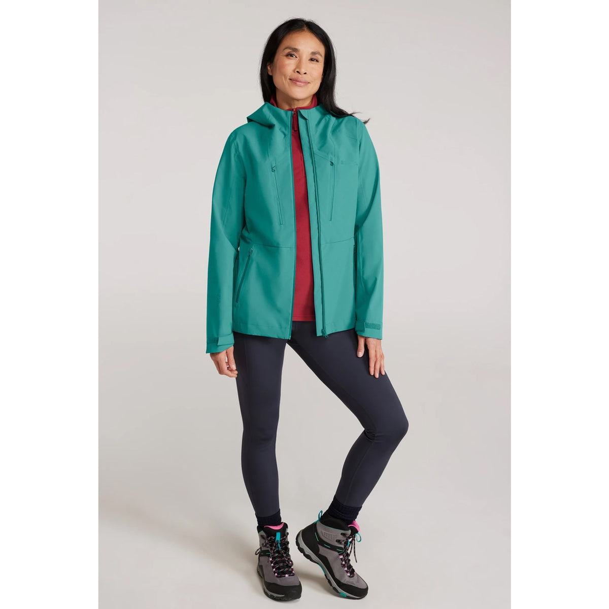 Black - Side - Mountain Warehouse Womens-Ladies Rainstorm 2.5 Layered Waterproof Jacket