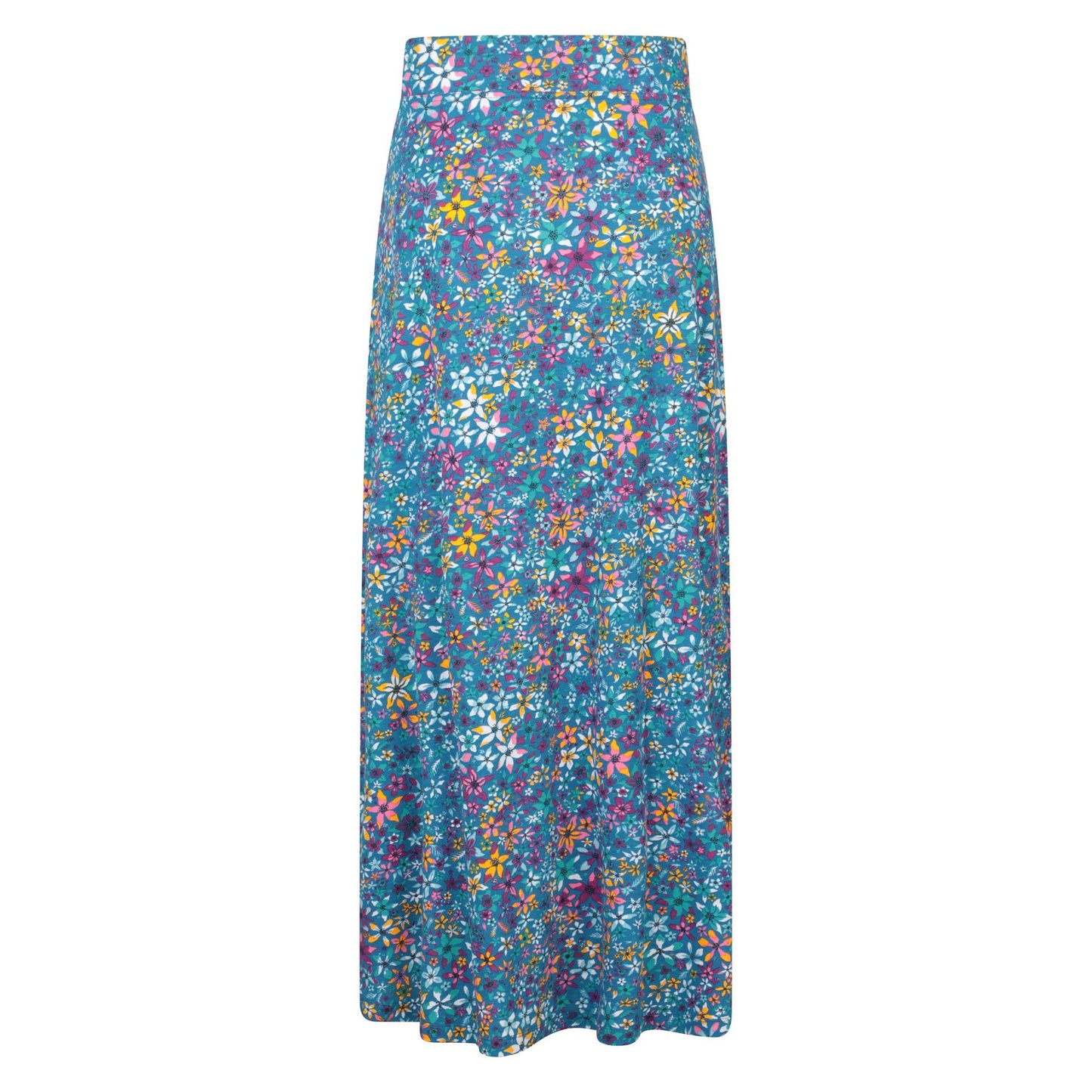 Dark Teal - Side - Mountain Warehouse Womens-Ladies Shore Floral Jersey Maxi Skirt