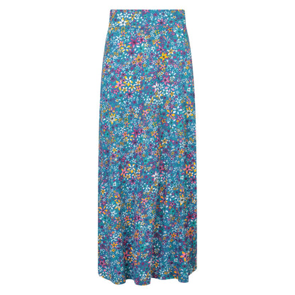 Dark Teal - Front - Mountain Warehouse Womens-Ladies Shore Floral Jersey Maxi Skirt