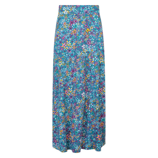 Dark Teal - Front - Mountain Warehouse Womens-Ladies Shore Floral Jersey Maxi Skirt