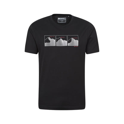 Jet Black - Front - Mountain Warehouse Mens Mountain Peaks T-Shirt