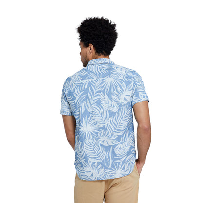 Blue - Lifestyle - Animal Mens Jamie Hibiscus Organic Shirt