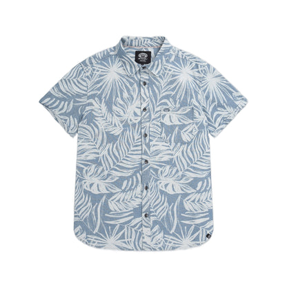 Blue - Front - Animal Mens Jamie Hibiscus Organic Shirt