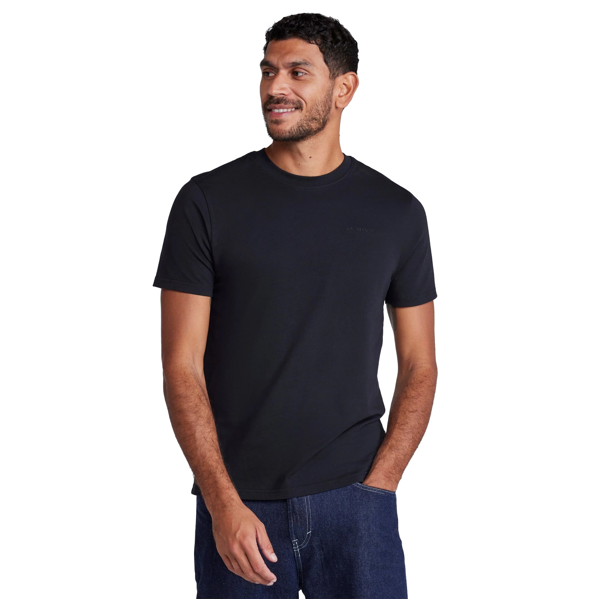 Black - Front - Animal Mens Icon Slim T-Shirt