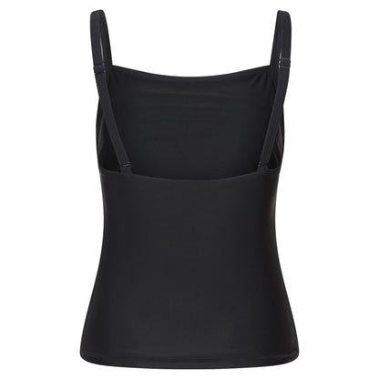 Black - Back - Mountain Warehouse Womens-Ladies Plain Tummy Control Tankini Top