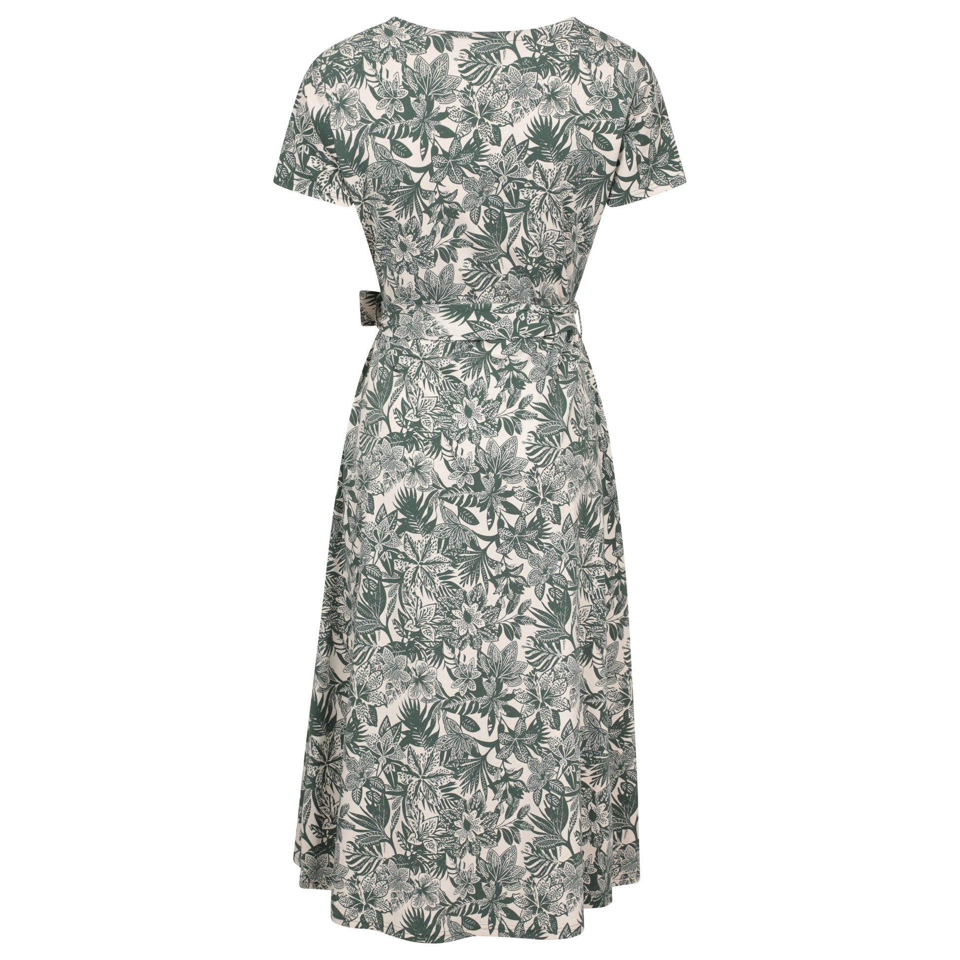 Khaki Green - Back - Mountain Warehouse Womens-Ladies Santorini Floral Wrap Midi Dress