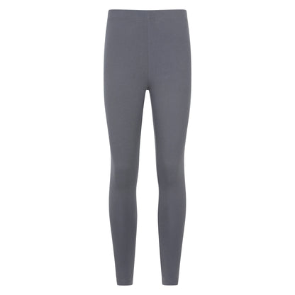 Grey-Black - Back - Mountain Warehouse Womens-Ladies Cotton Blend Leggings (Pack of 2)