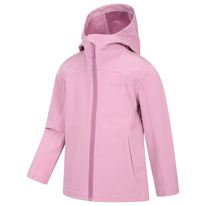 Dark Pink - Side - Mountain Warehouse Childrens-Kids Retreat Lightweight Soft Shell Jacket