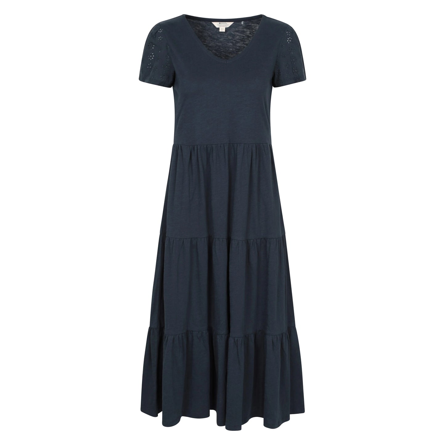 Navy - Front - Mountain Warehouse Womens-Ladies Malaga Tiered Broderie Sleeve Dress