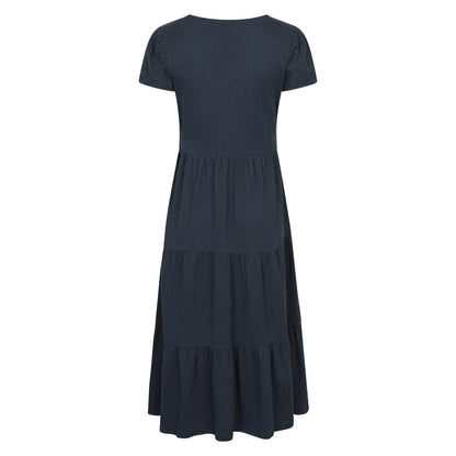 Navy - Back - Mountain Warehouse Womens-Ladies Malaga Tiered Broderie Sleeve Dress