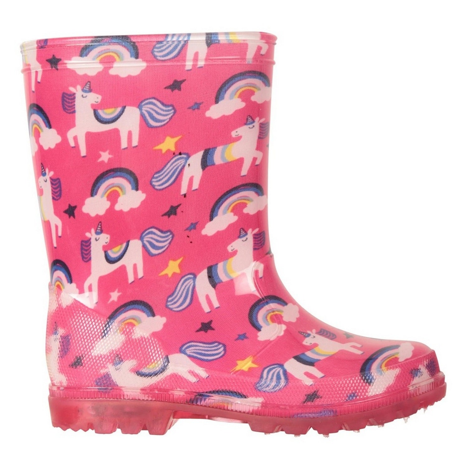Pink - Side - Mountain Warehouse Toddler Splash Light Up Wellington Boots
