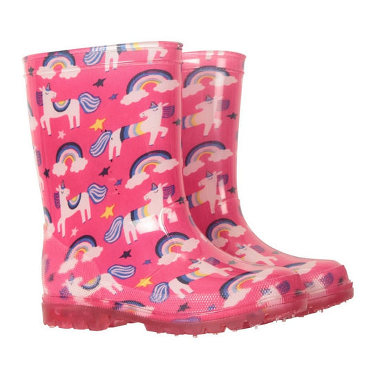 Pink - Front - Mountain Warehouse Toddler Splash Light Up Wellington Boots