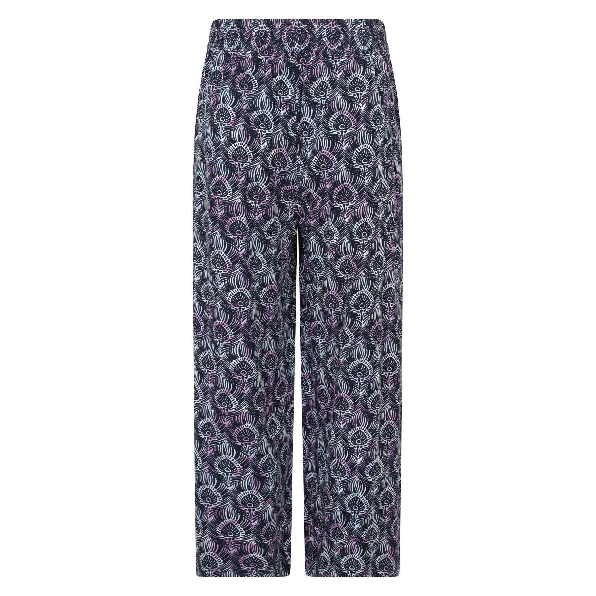 Navy - Back - Mountain Warehouse Womens-Ladies Fowey Lightweight Peacock Feather Trousers