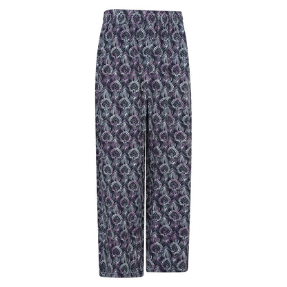 Navy - Side - Mountain Warehouse Womens-Ladies Fowey Lightweight Peacock Feather Trousers