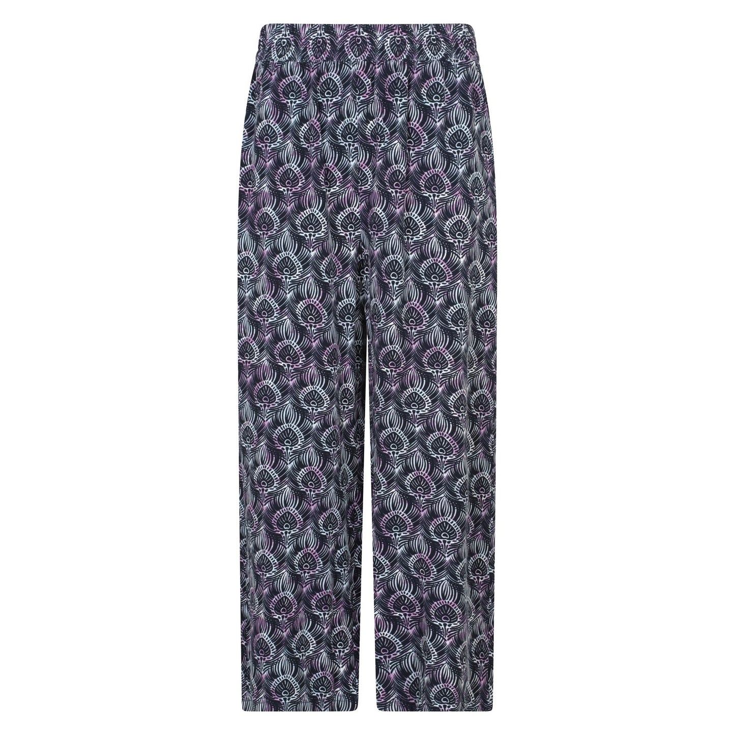 Navy - Front - Mountain Warehouse Womens-Ladies Fowey Lightweight Peacock Feather Trousers