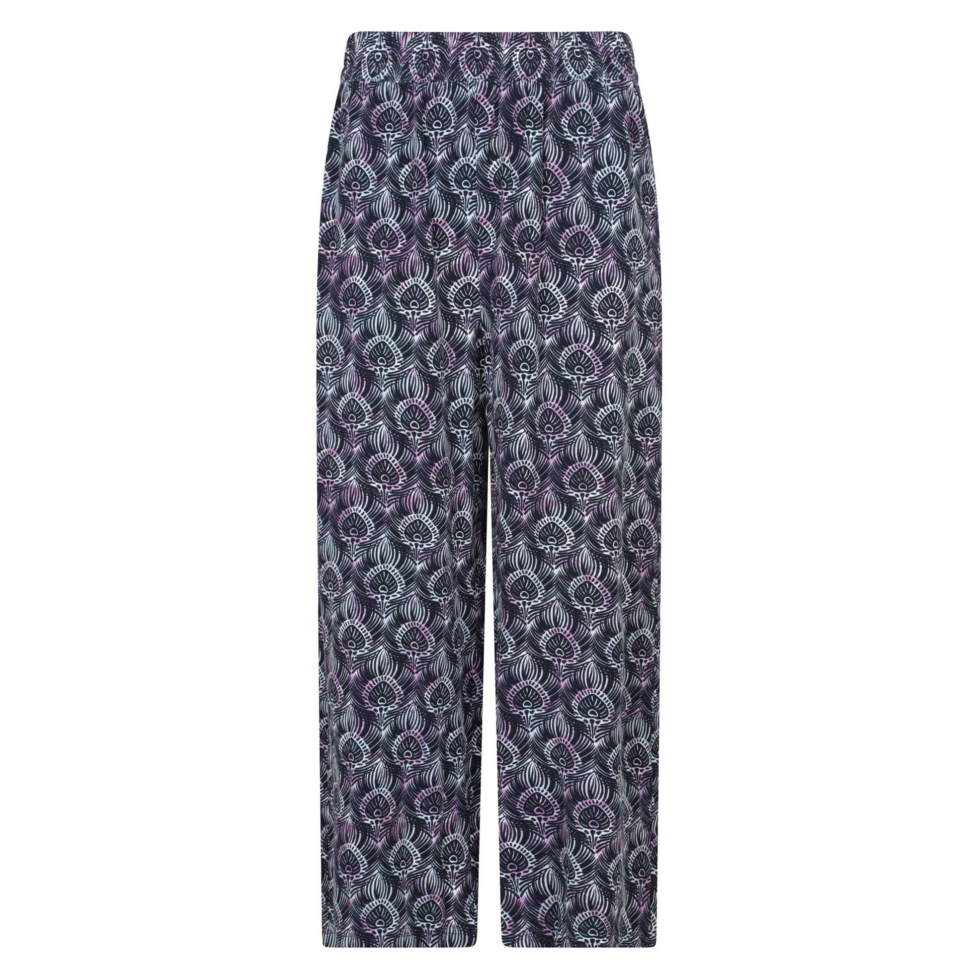 Navy - Front - Mountain Warehouse Womens-Ladies Fowey Lightweight Peacock Feather Trousers