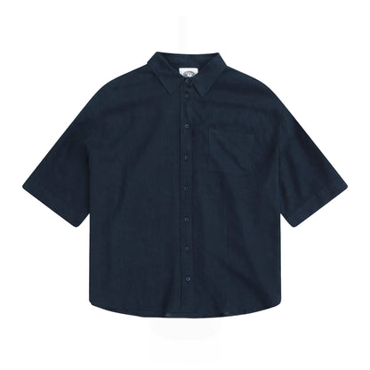 Navy - Front - Animal Womens-Ladies Nova Linen Shirt