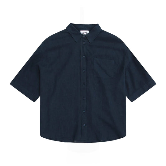 Navy - Front - Animal Womens-Ladies Nova Linen Shirt