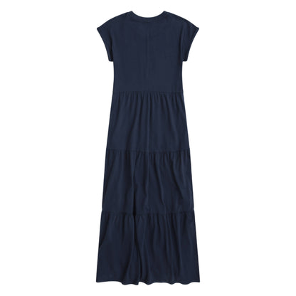 Navy - Back - Animal Womens-Ladies Tiered Jersey Maxi Dress