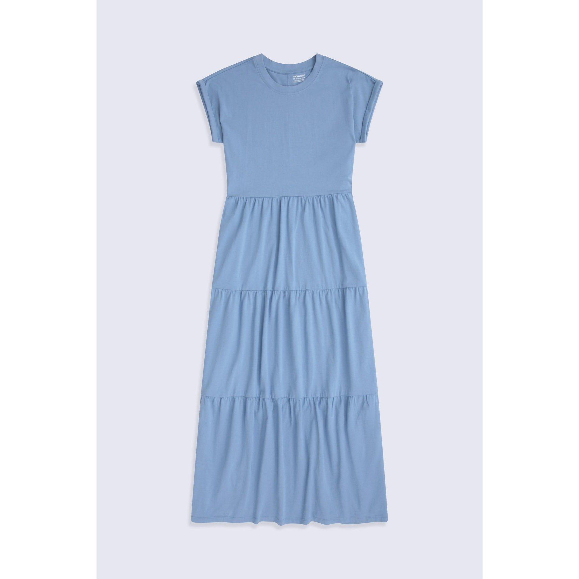 Corn Blue - Front - Animal Womens-Ladies Tiered Jersey Maxi Dress