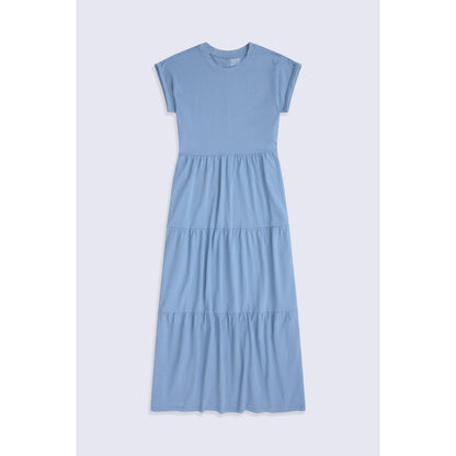 Corn Blue - Front - Animal Womens-Ladies Tiered Jersey Maxi Dress