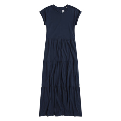 Navy - Front - Animal Womens-Ladies Tiered Jersey Maxi Dress