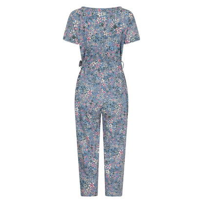 Grey - Back - Mountain Warehouse Womens-Ladies Santorini Floral Wrap Jumpsuit