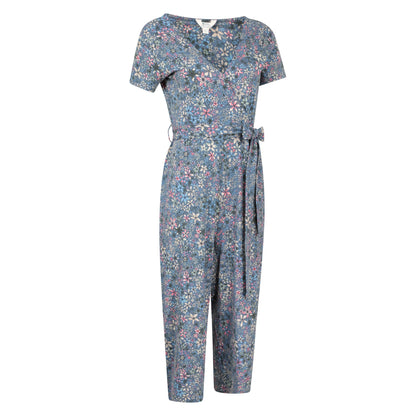 Grey - Side - Mountain Warehouse Womens-Ladies Santorini Floral Wrap Jumpsuit