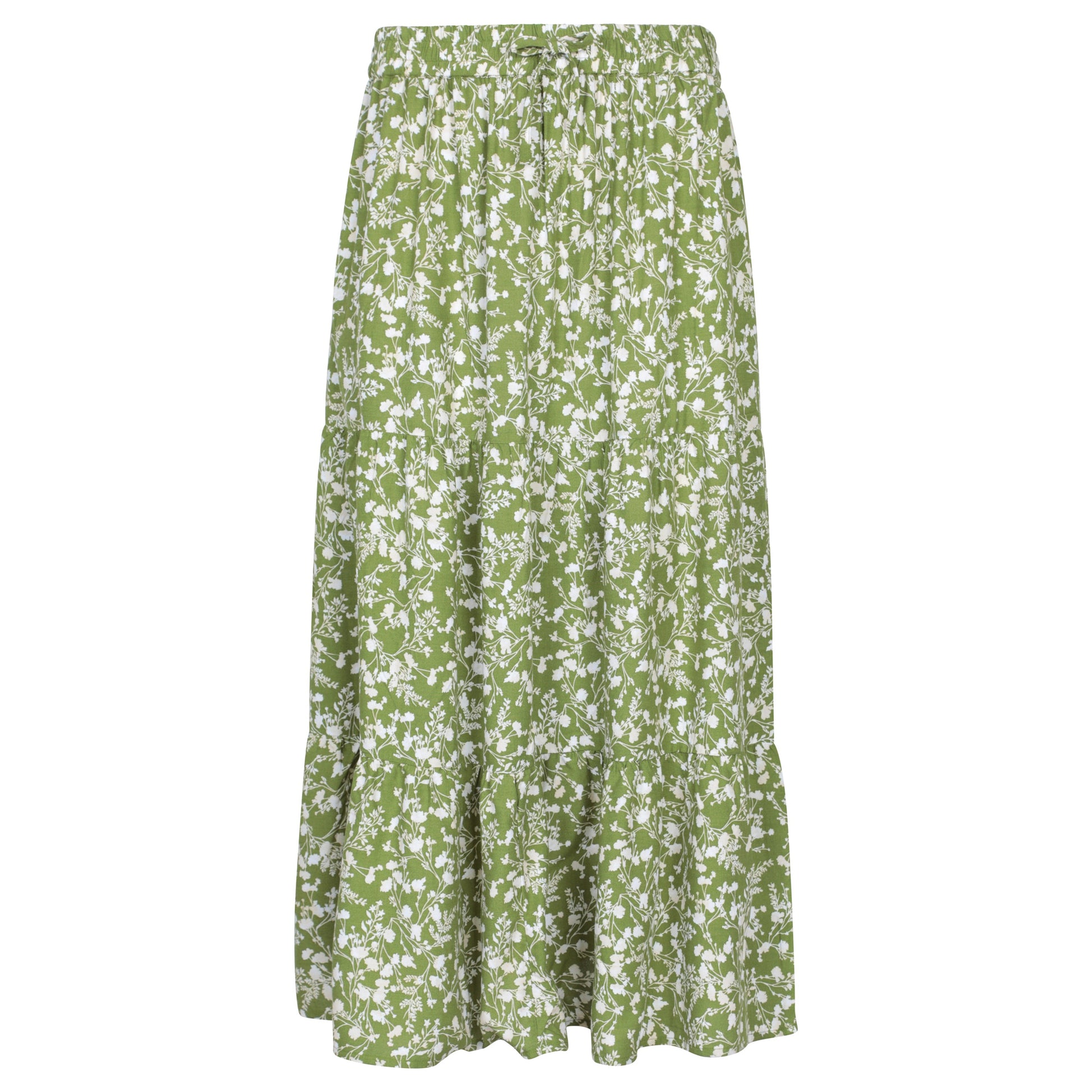 Green - Back - Mountain Warehouse Womens-Ladies Palermo Tiered Midi Skirt