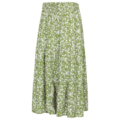 Green - Side - Mountain Warehouse Womens-Ladies Palermo Tiered Midi Skirt