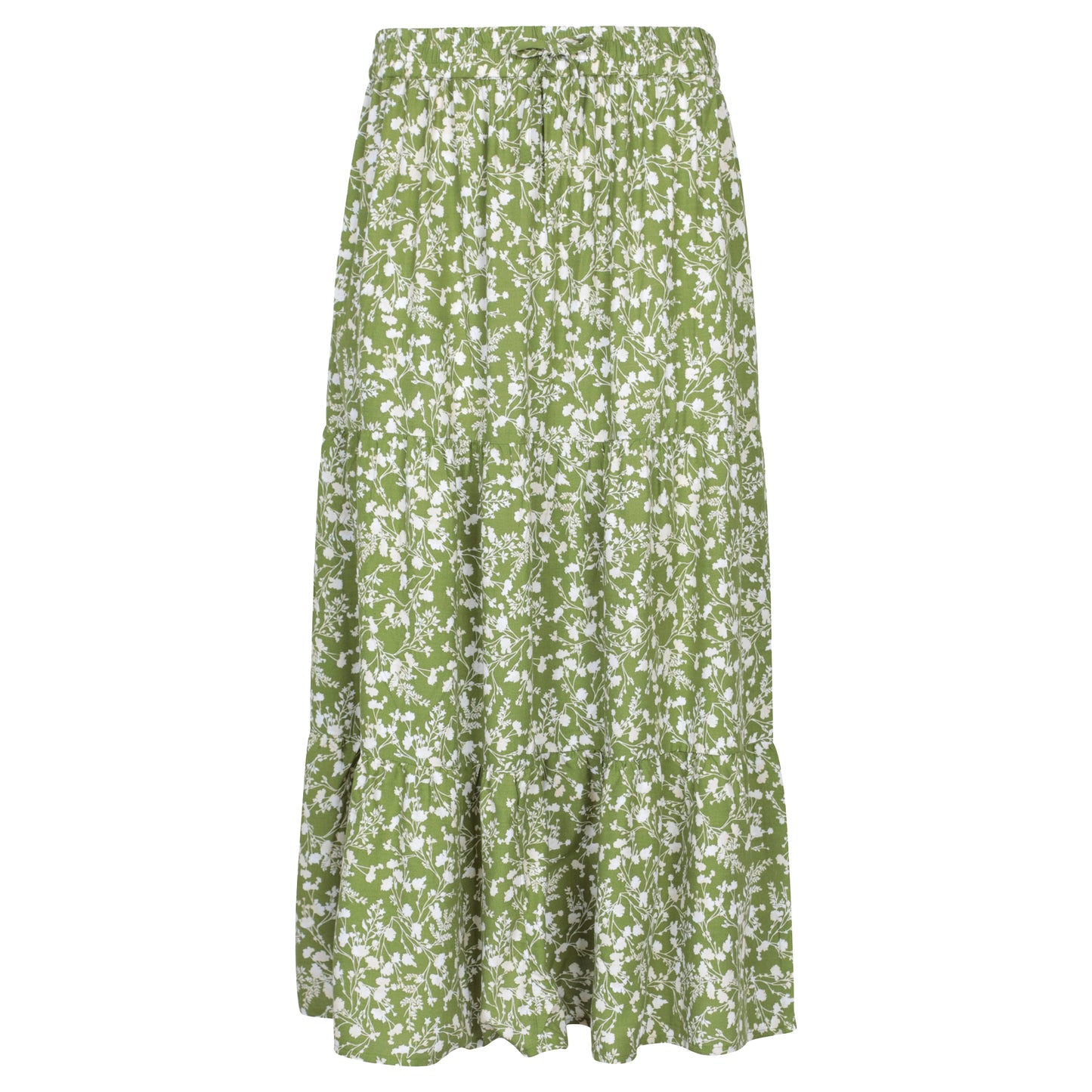 Green - Front - Mountain Warehouse Womens-Ladies Palermo Tiered Midi Skirt