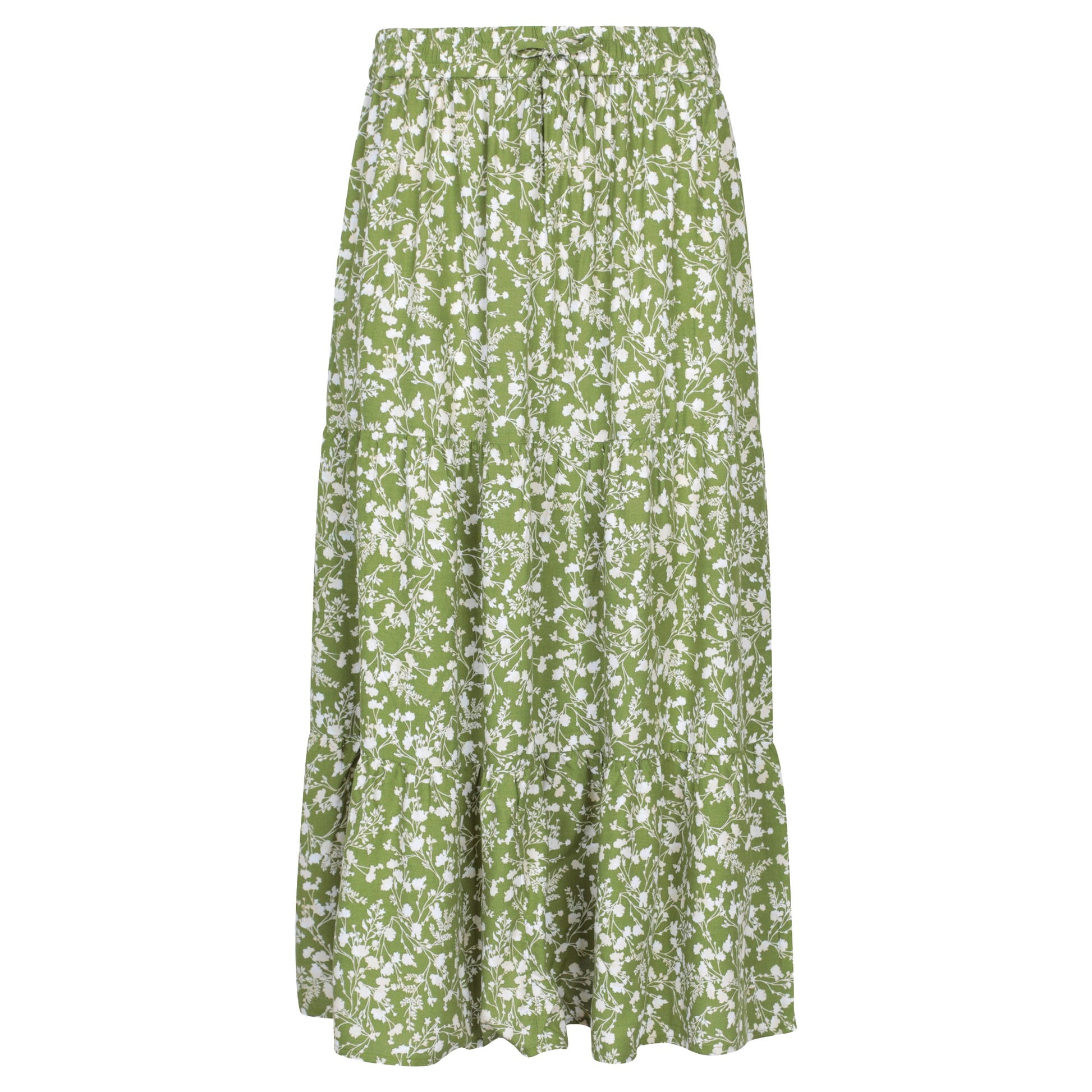 Green - Front - Mountain Warehouse Womens-Ladies Palermo Tiered Midi Skirt