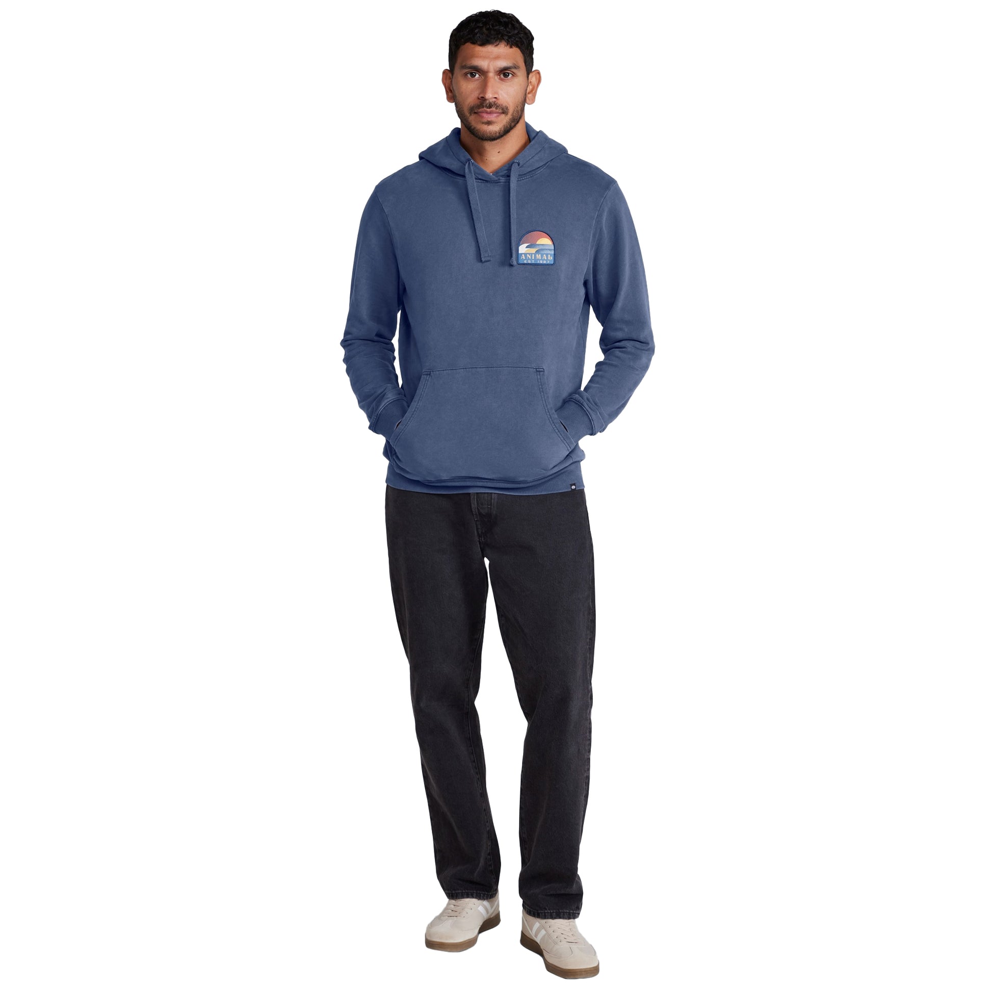 Blue - Side - Animal Mens River Hoodie