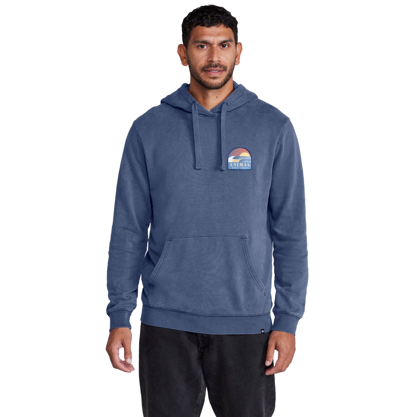 Blue - Front - Animal Mens River Hoodie