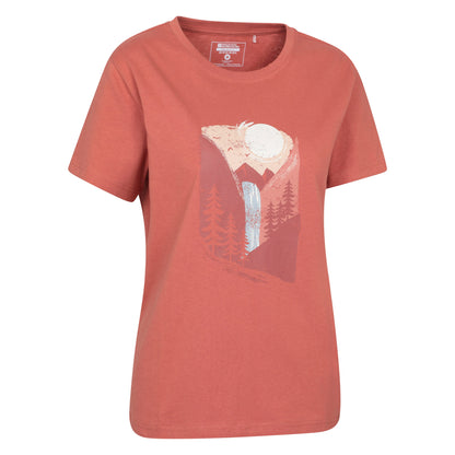 Rust - Side - Mountain Warehouse Womens-Ladies Waterfall Relaxed Fit T-Shirt
