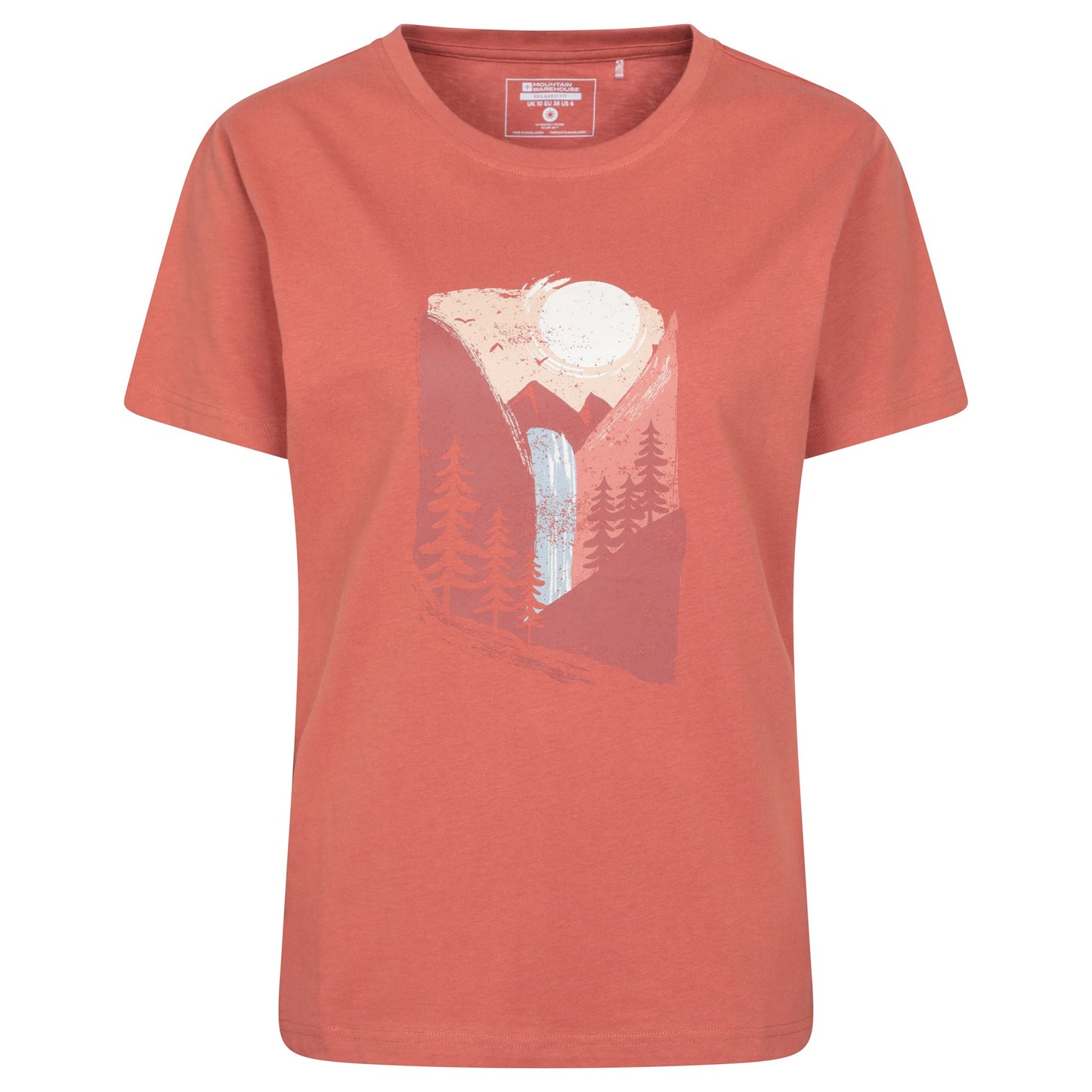 Rust - Front - Mountain Warehouse Womens-Ladies Waterfall Relaxed Fit T-Shirt