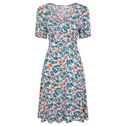 Dark Teal - Front - Mountain Warehouse Womens-Ladies Floral Dress