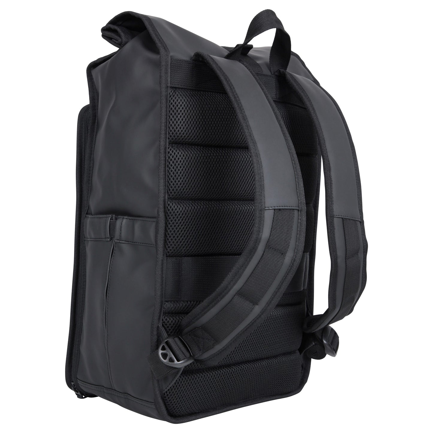 Black - Back - Mountain Warehouse Commuter Roll Top 22L Backpack