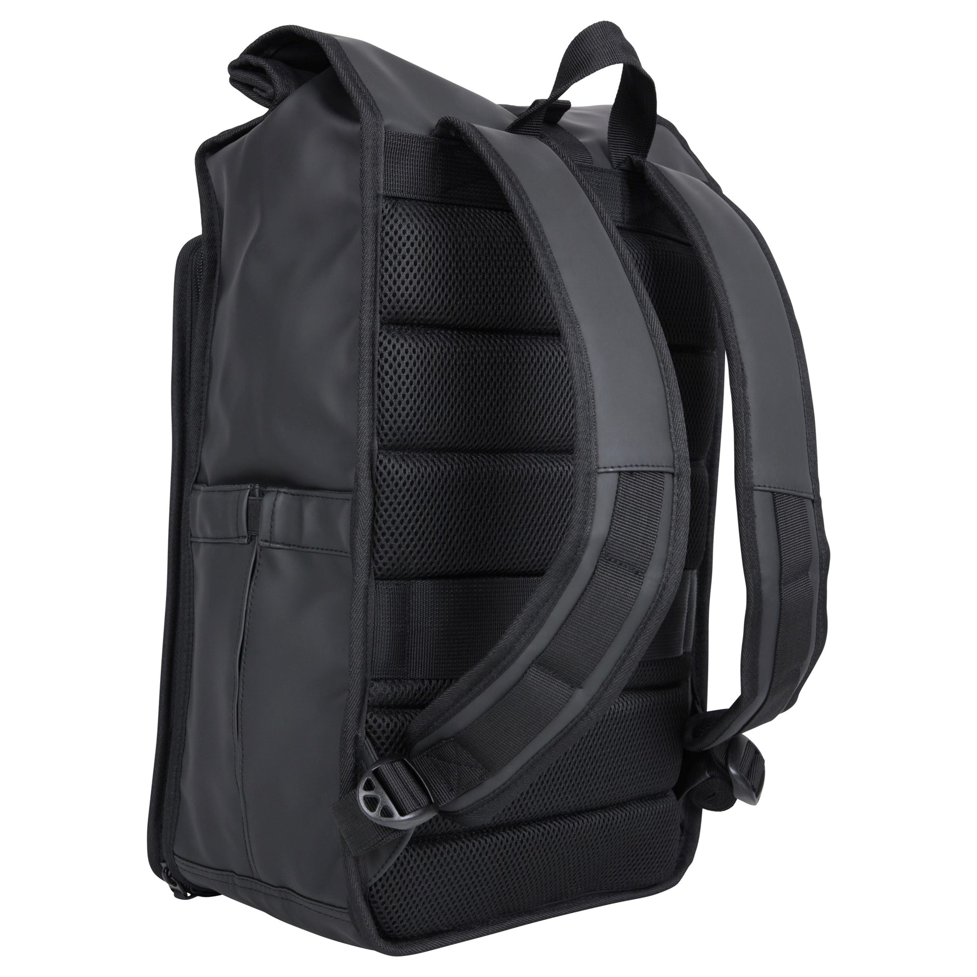 Black - Back - Mountain Warehouse Commuter Roll Top 22L Backpack